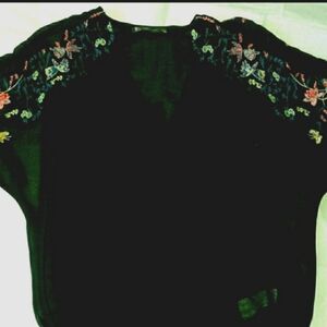 ZARA Embroidered Details Blouse